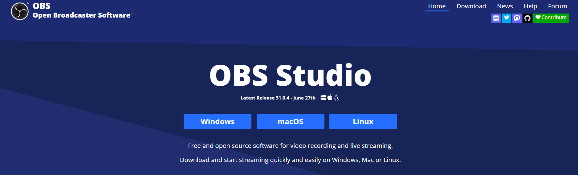 OBS Studio软件分享Windows和macOS安装包游戏直播视频采集